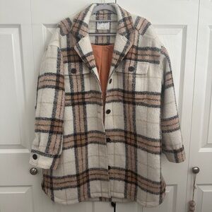 Old Navy Plaid Jacket in Cream and Tan
